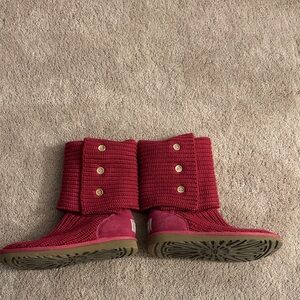 UGG Red Knit Winter Boots